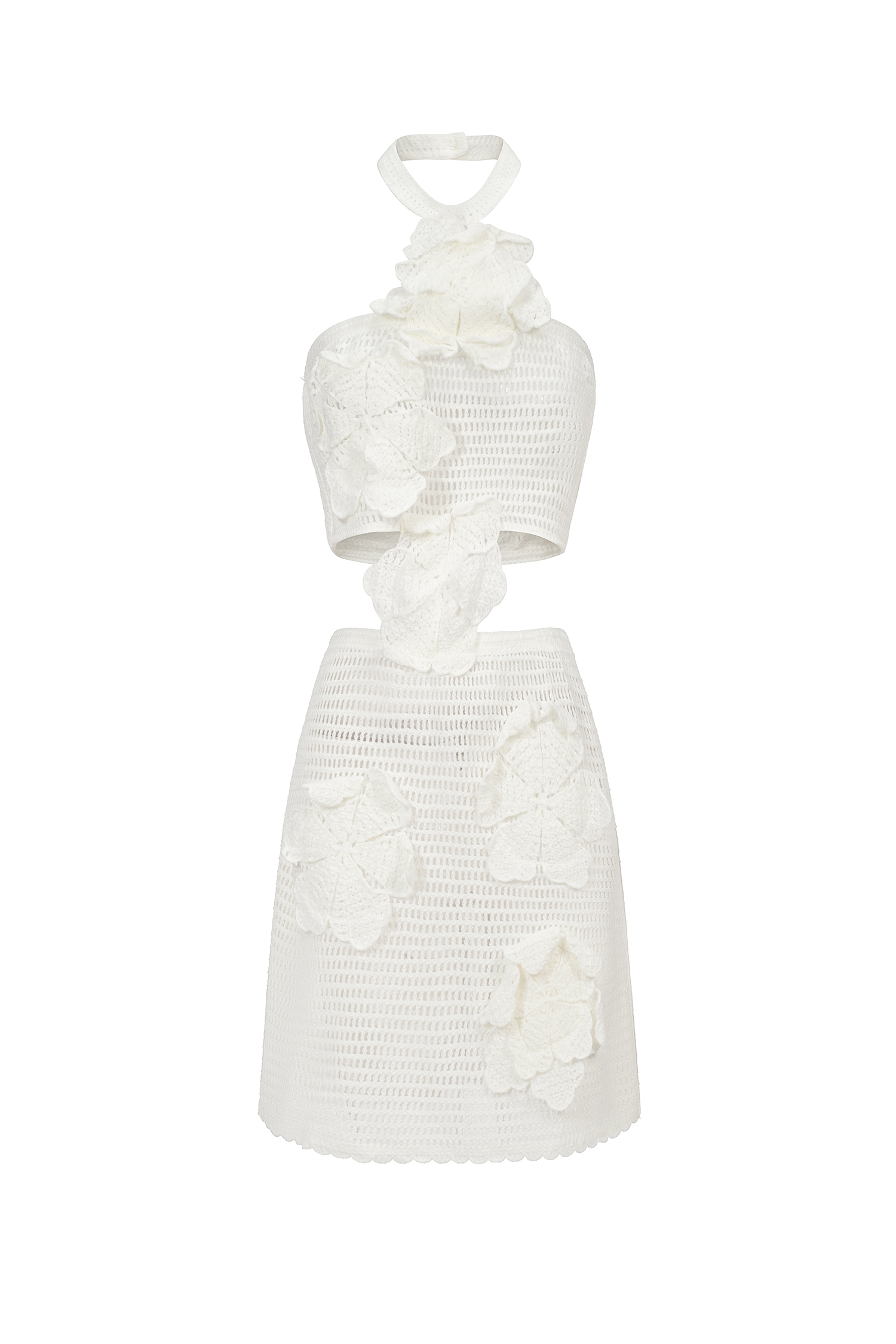 Jane Hollow Out Flowers Sleeveless Mini Dress