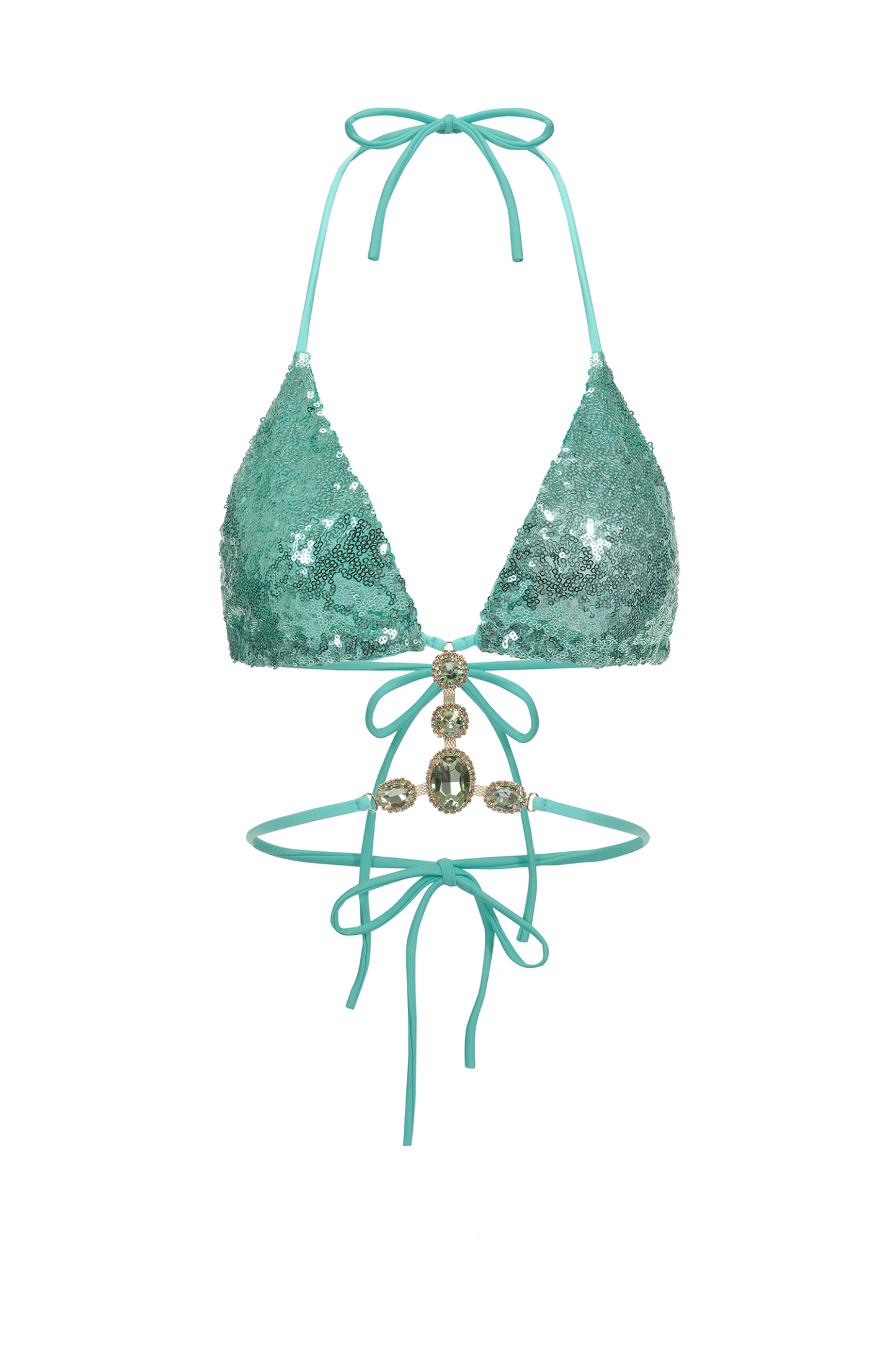 Hlasa Halter Sleeveless Sequin Diamond Bikini