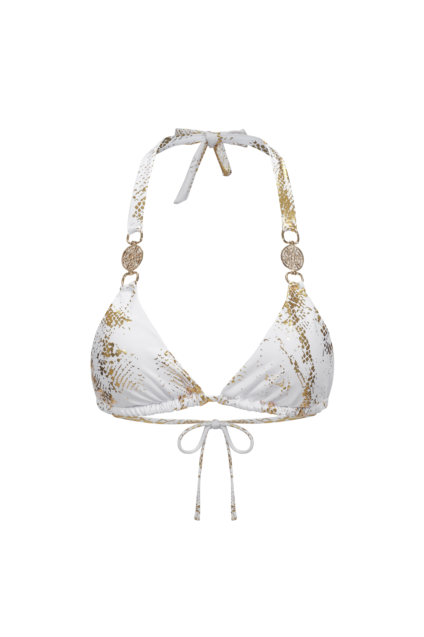 Rina Halter Sleeveless Diamond Gold Stamping Bikini