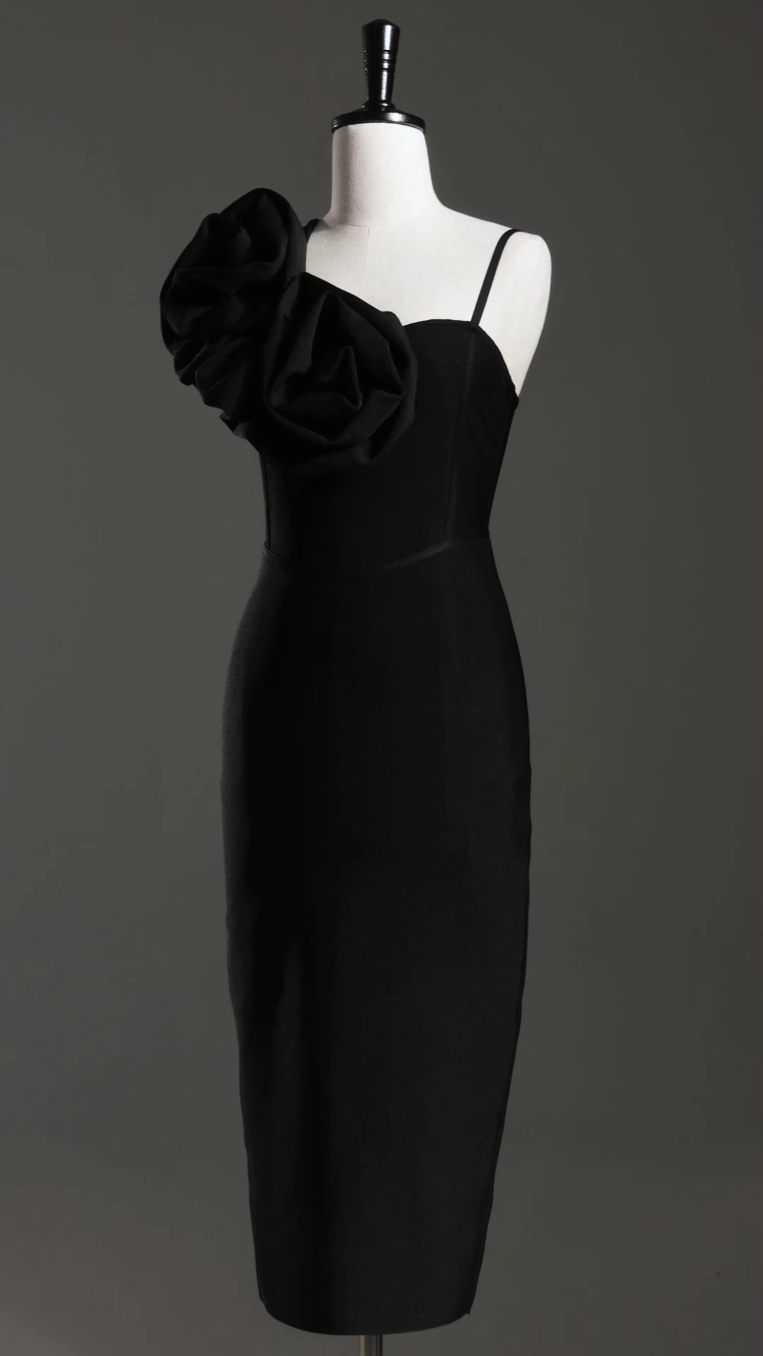 Lzada Halter Flowers Bandage Midi Dress