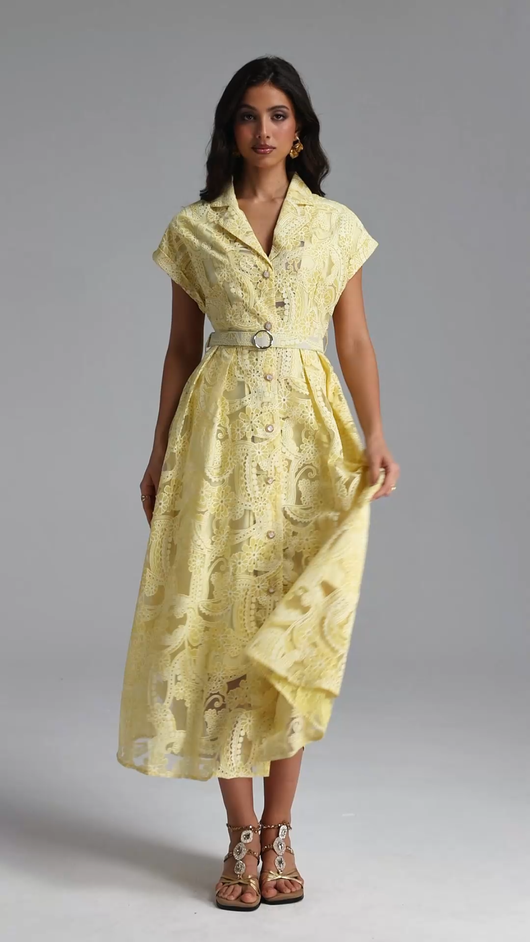 Zalma Resort Flowy Short Sleeve Maxi Dress