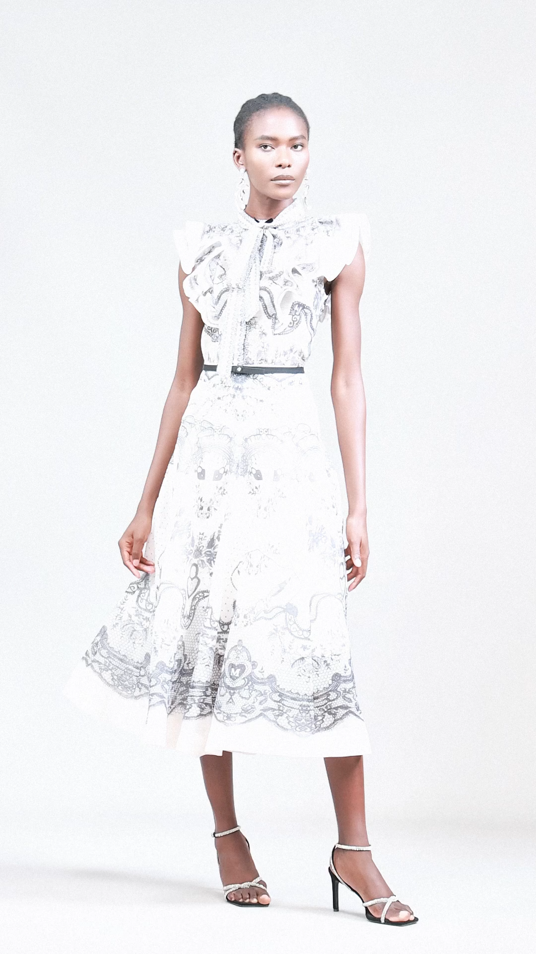 Kenza Sleeveless Floral Printed Top And Skirt Two-Piece Set