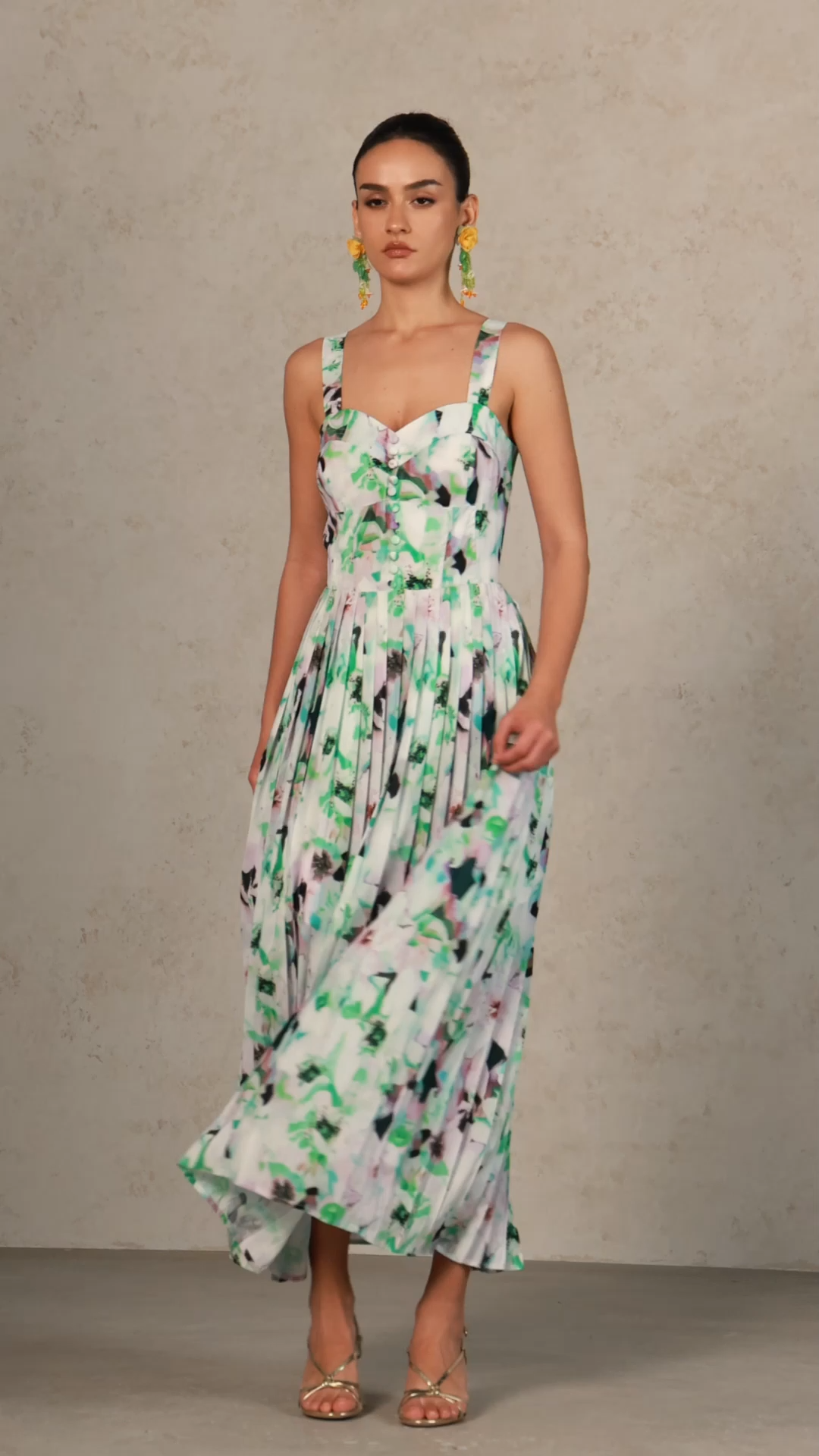 Renaa Halter Floral Printed Maxi Dress