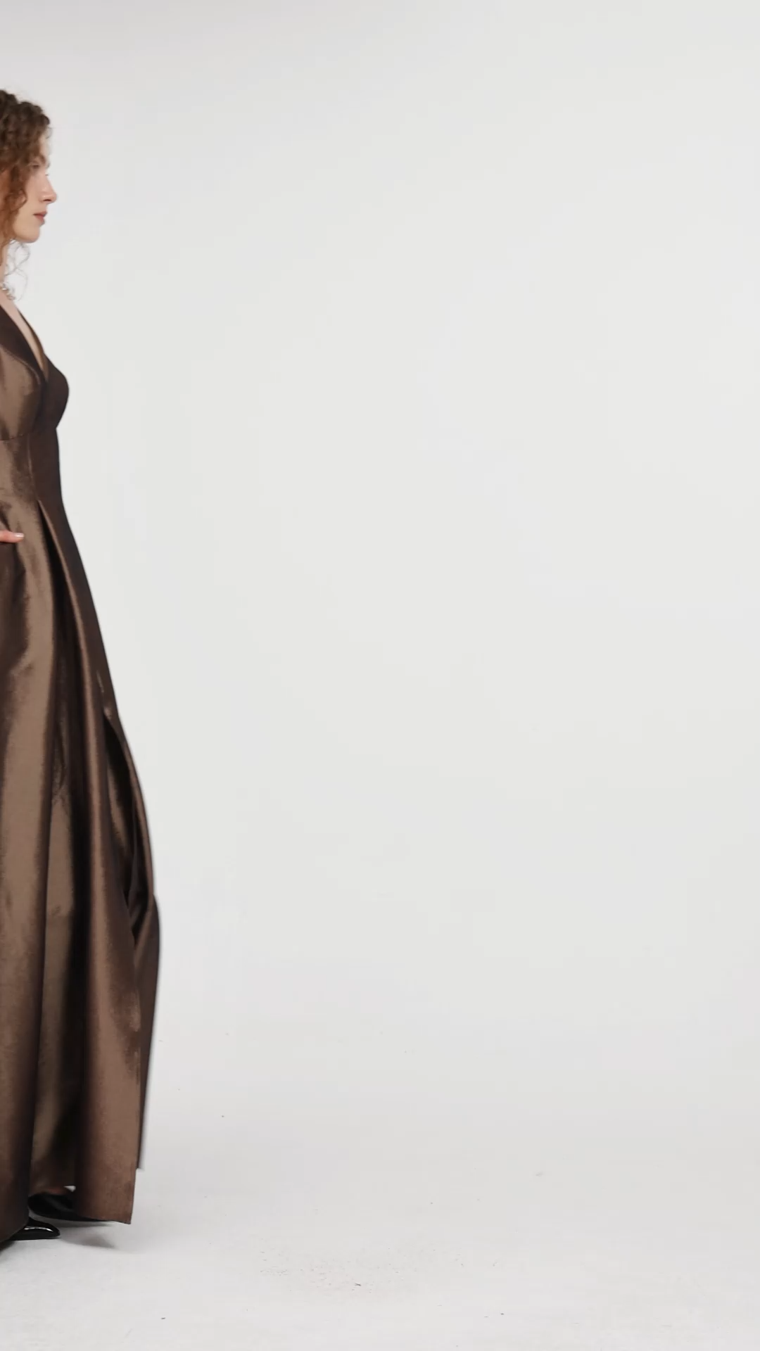 V-Neck Ball Gown Maxi Dress