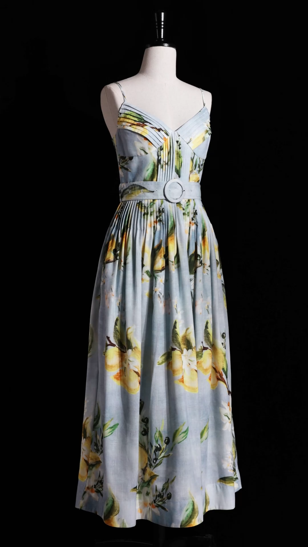 Fritia Halter Printed Folds Maxi Dress