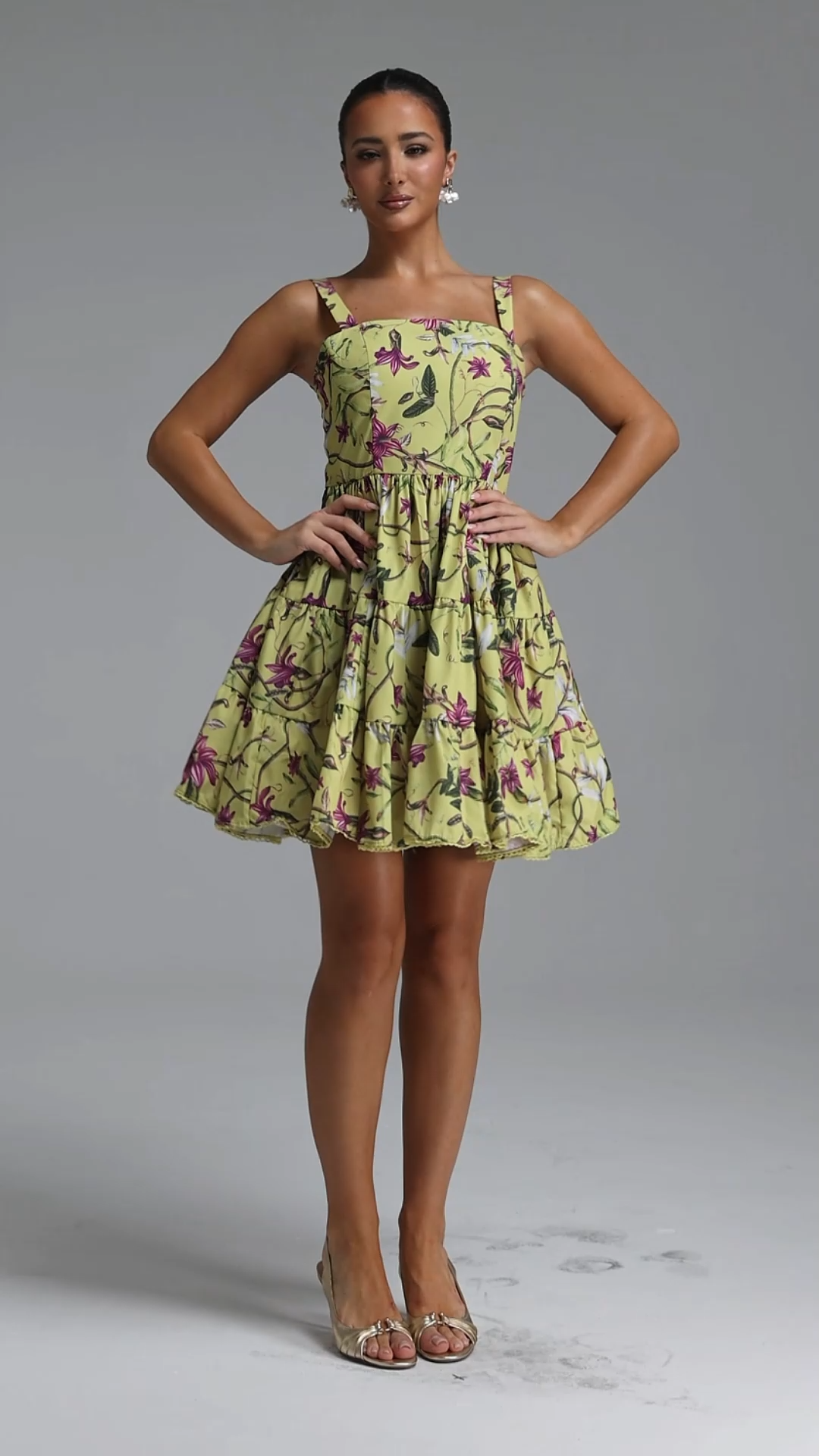 Werko Resort Flowy Sleeveless Floral Print Woven Mini Dress