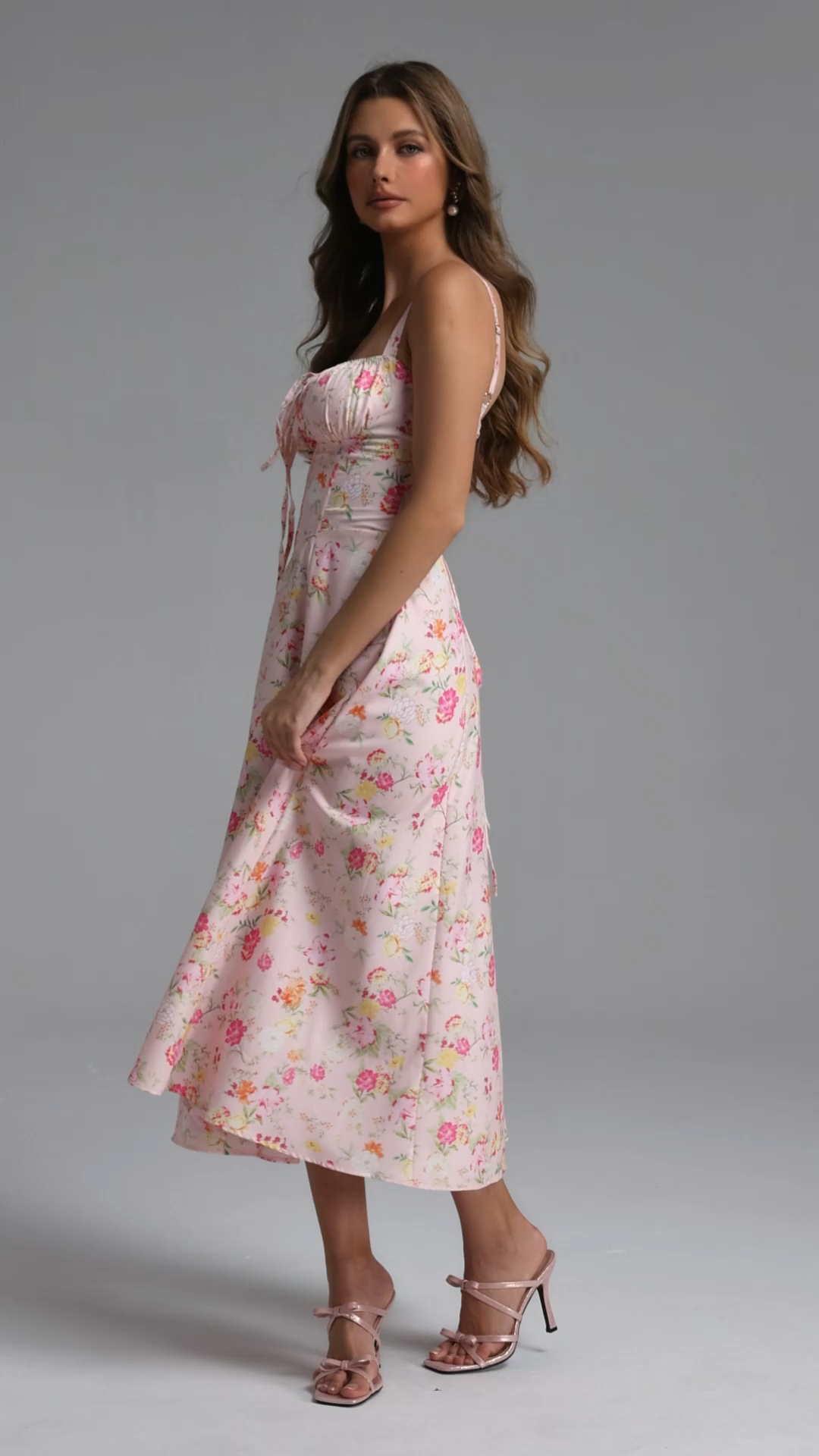 Edith Resort Flowy Sleeveless Floral Print Woven Maxi Dress