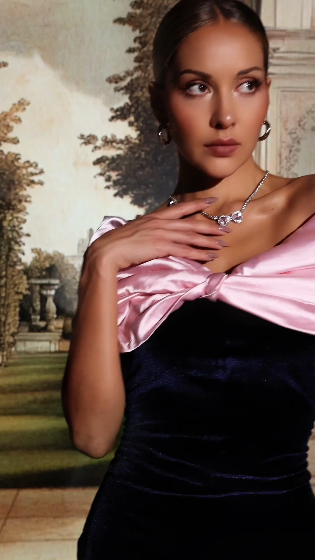 Kerin Bowknot Velvet Mini Dress