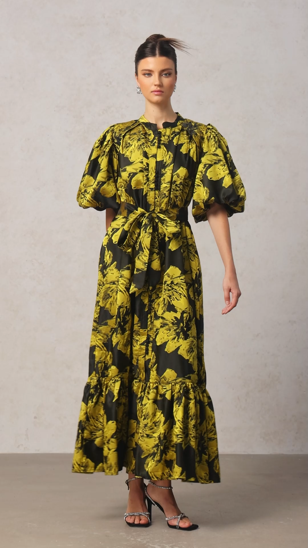 Jaca Puff Sleeves Maxi Dress