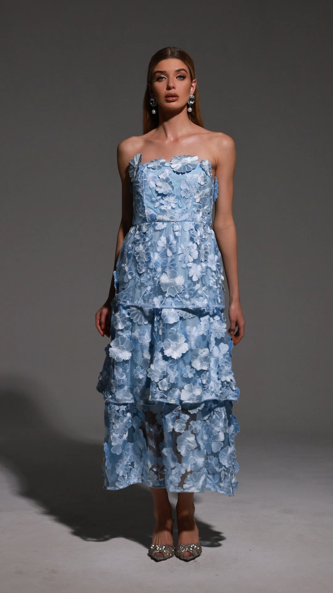 Keeli Off-The-Shoulder Flowers Maxi Dress