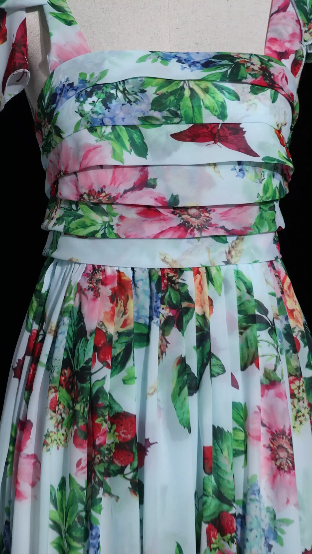 Whitley Sleeveless Bowknot Floral Printed Maxi Dress