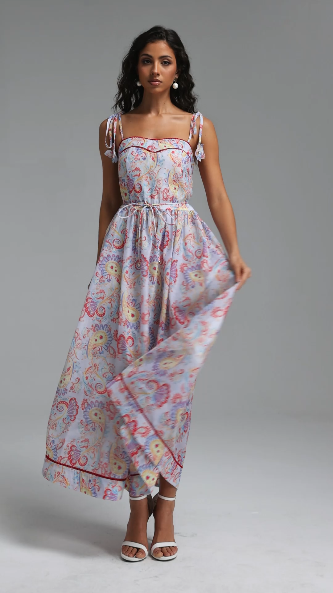 Pippa Resort Flowy Sleeveless Print Woven Maxi Dress
