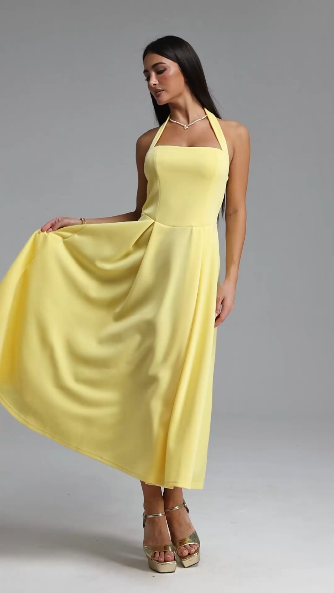 Olivia Elegant Tailored Sleeveless Woven Maxi Dress