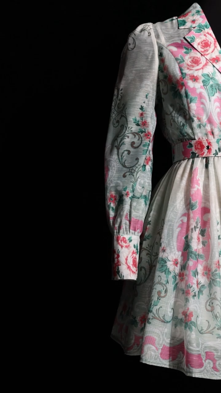 Kanma Long Sleeve Floral Printed Mini Dress