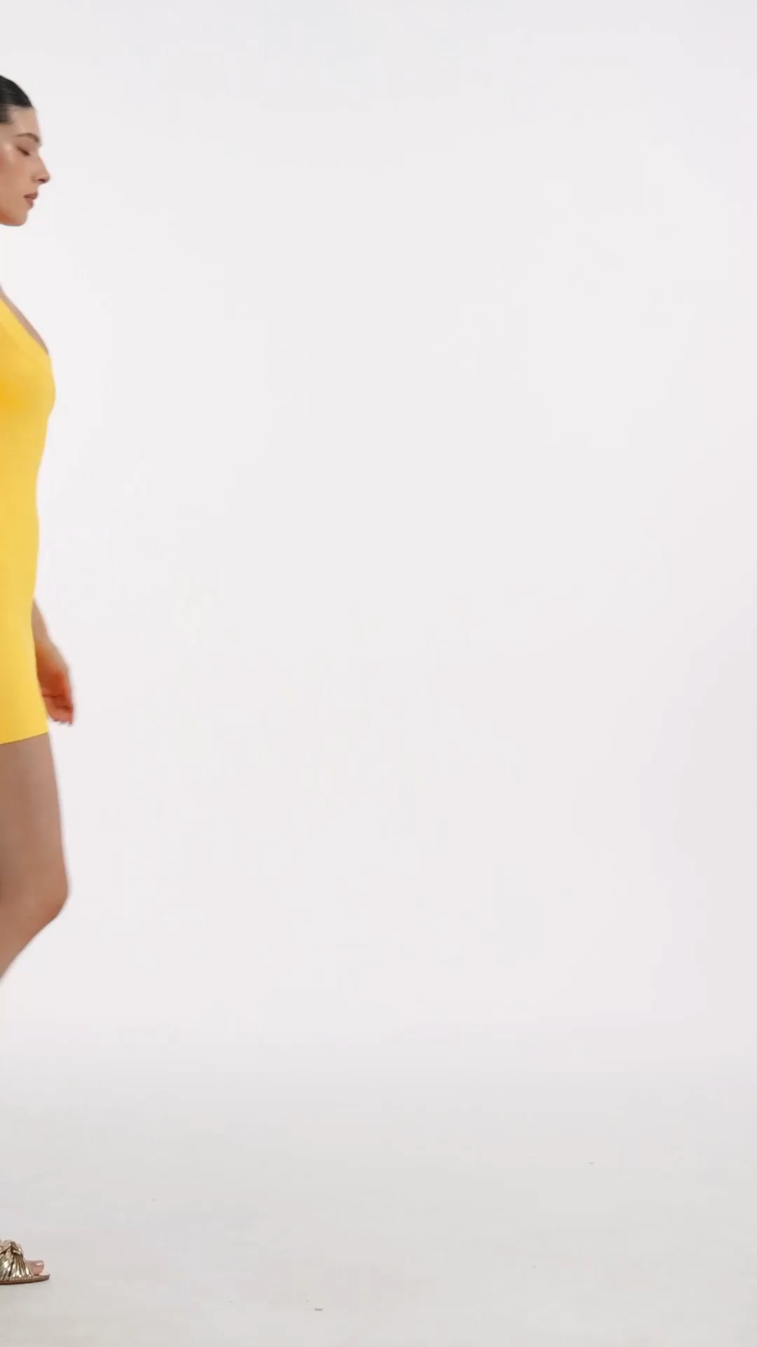 Rosella Romantic Contour Sleeveless Yellow Bandage Mini Dress