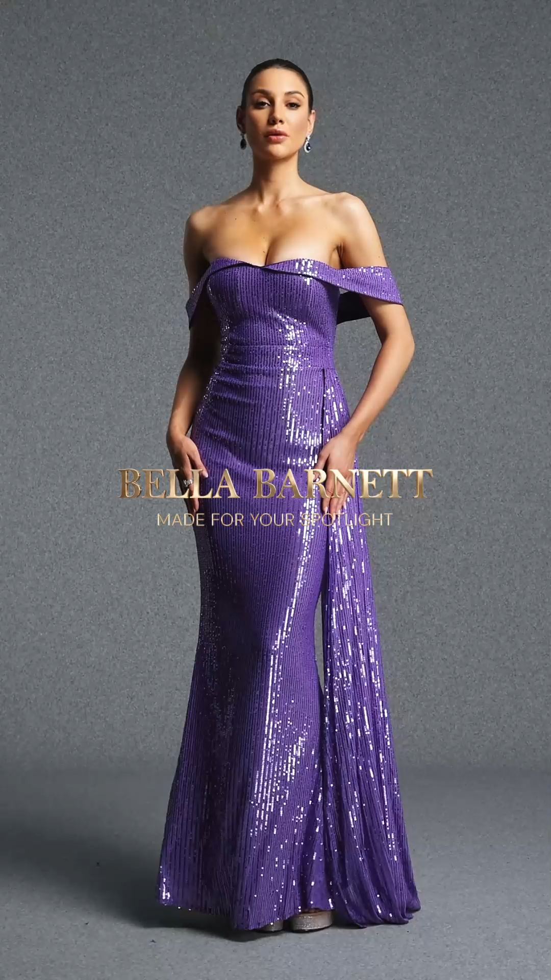 Tafari Classic Off Shoulder Sleeveless Sequin Sash Maxi Dress