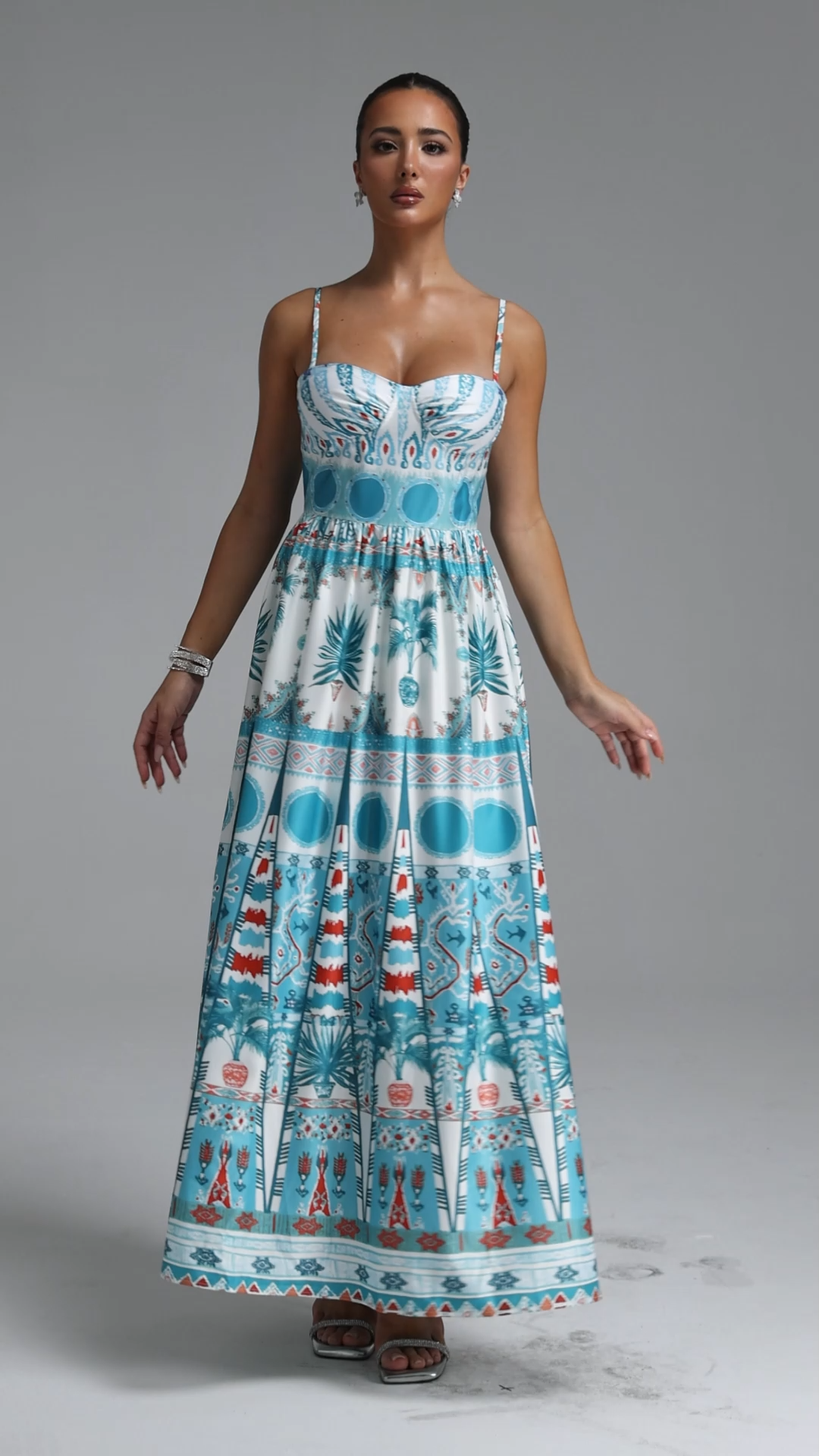 Venal Resort Flowy Print Woven Maxi Dress
