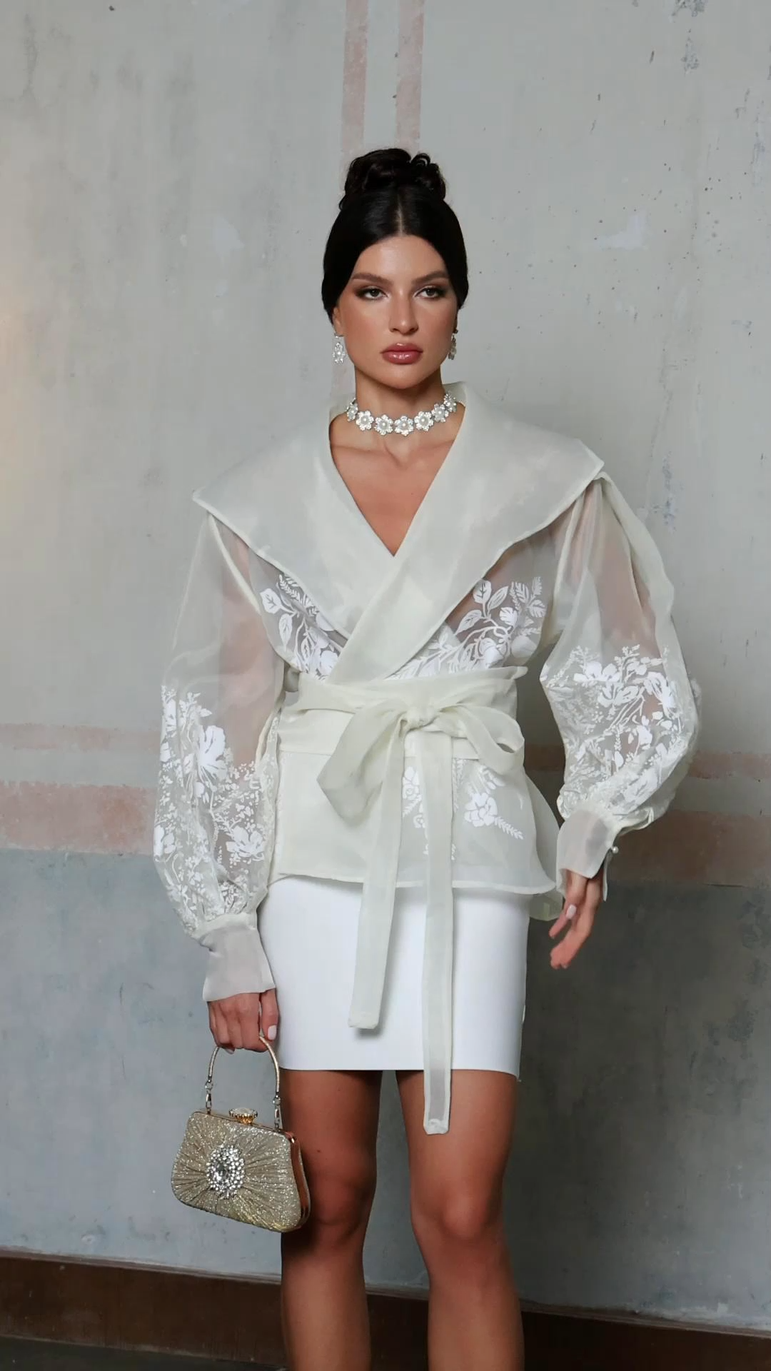 Roline Embroidery Jacket - White