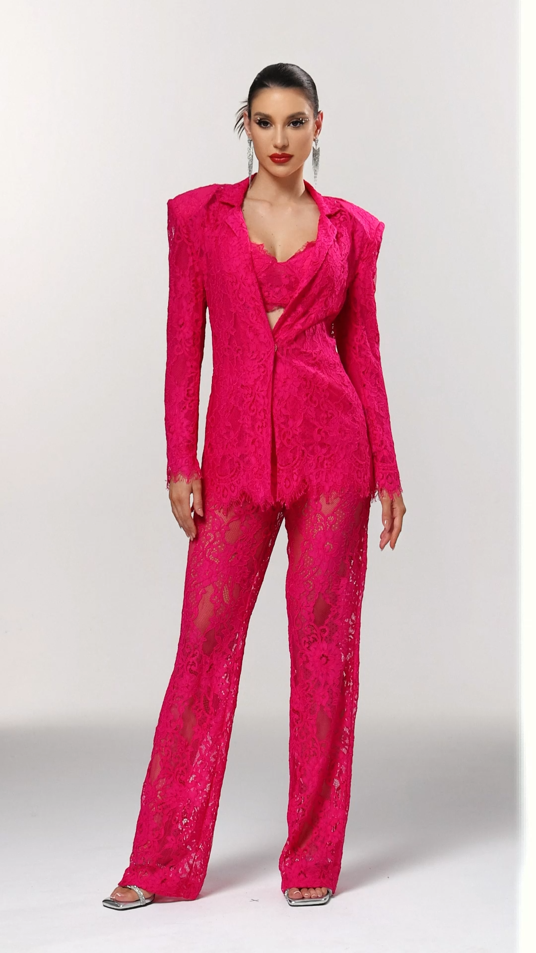 Naya Sexy Tailored Lace Blazer Two Piece Set