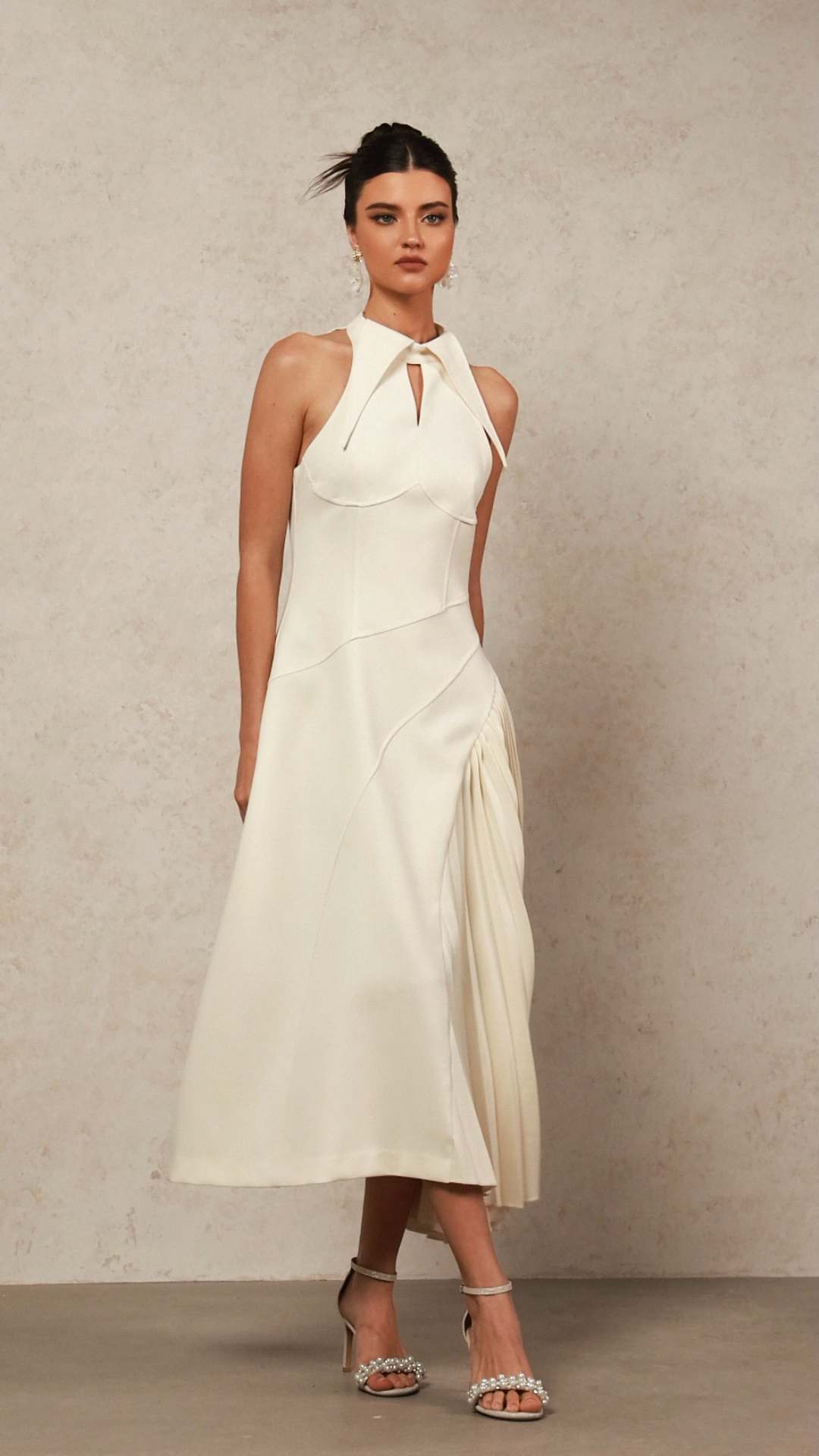 Paul Sleeveless Folds Maxi Dress