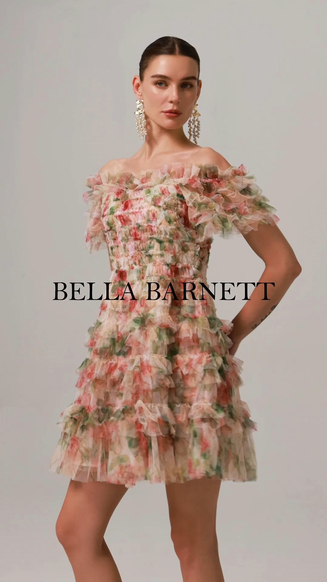 Hakula Off-The-Shoulder Flounce Mini Dress