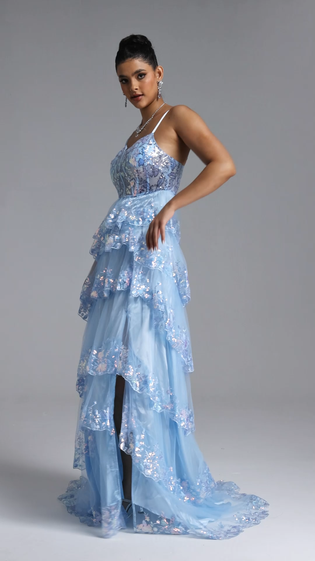 Ivy Romantic Tailored Embellished Sequin Maxi Dress