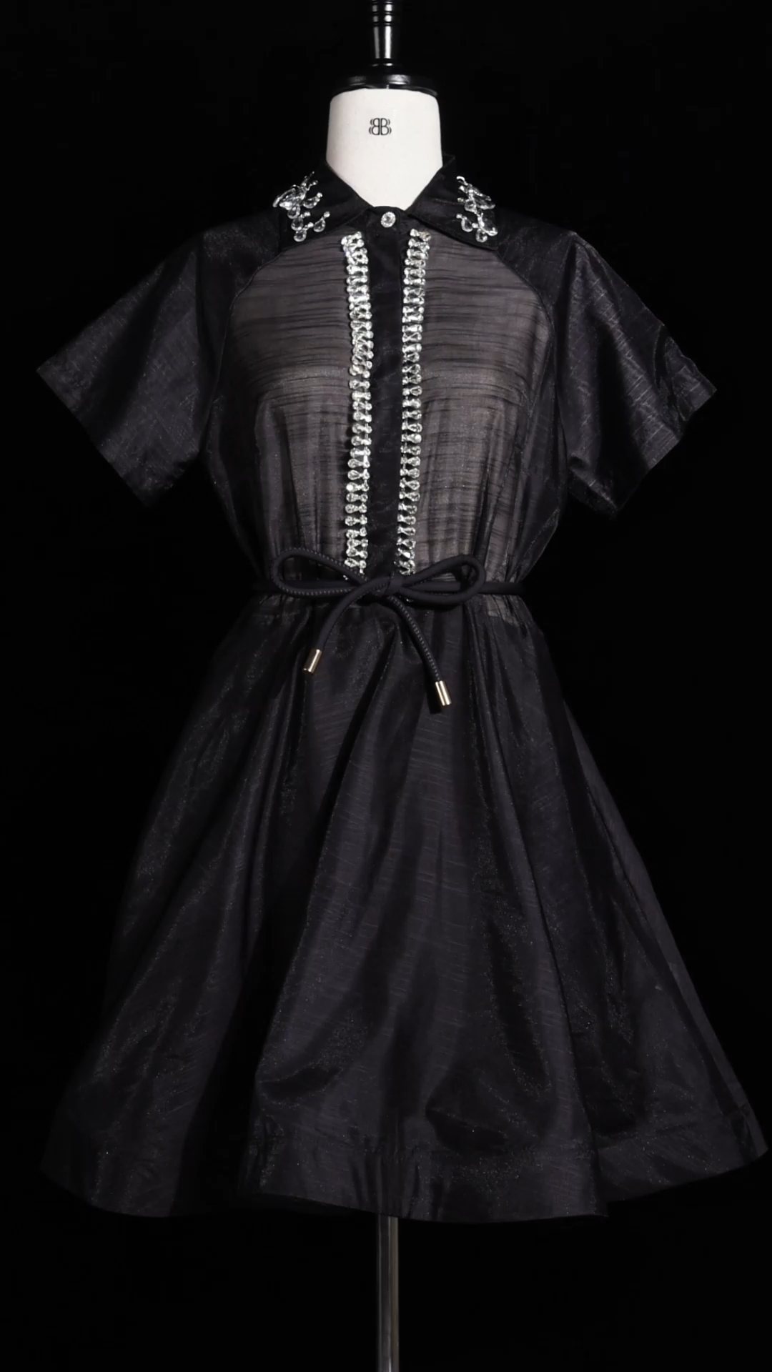 Gerianna Short Sleeves Diamond Mini Dress