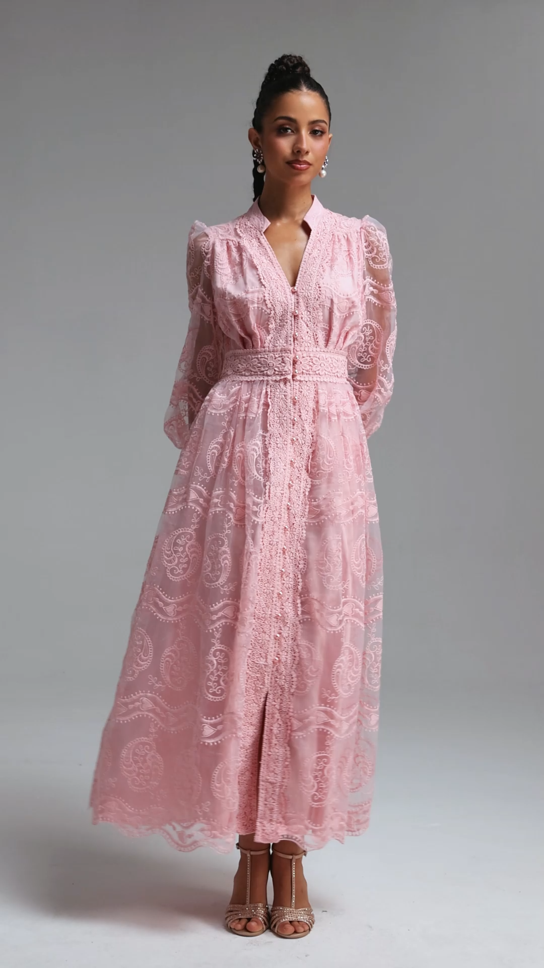 Jaylee Romantic Flowy Woven Maxi Dress