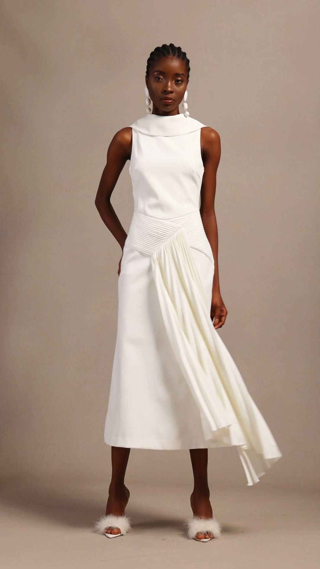 Jozie Sleevess Fold Fish Tail Maxi Dress