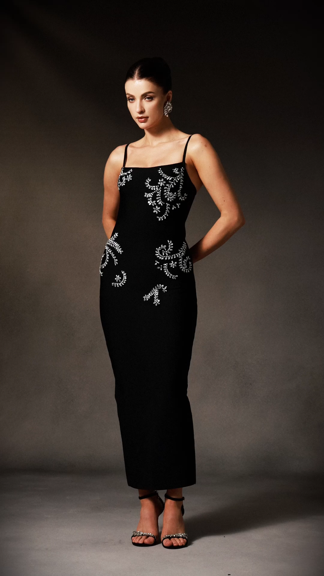 Eudase Sleeveless Diamond Bandage Maxi Dress