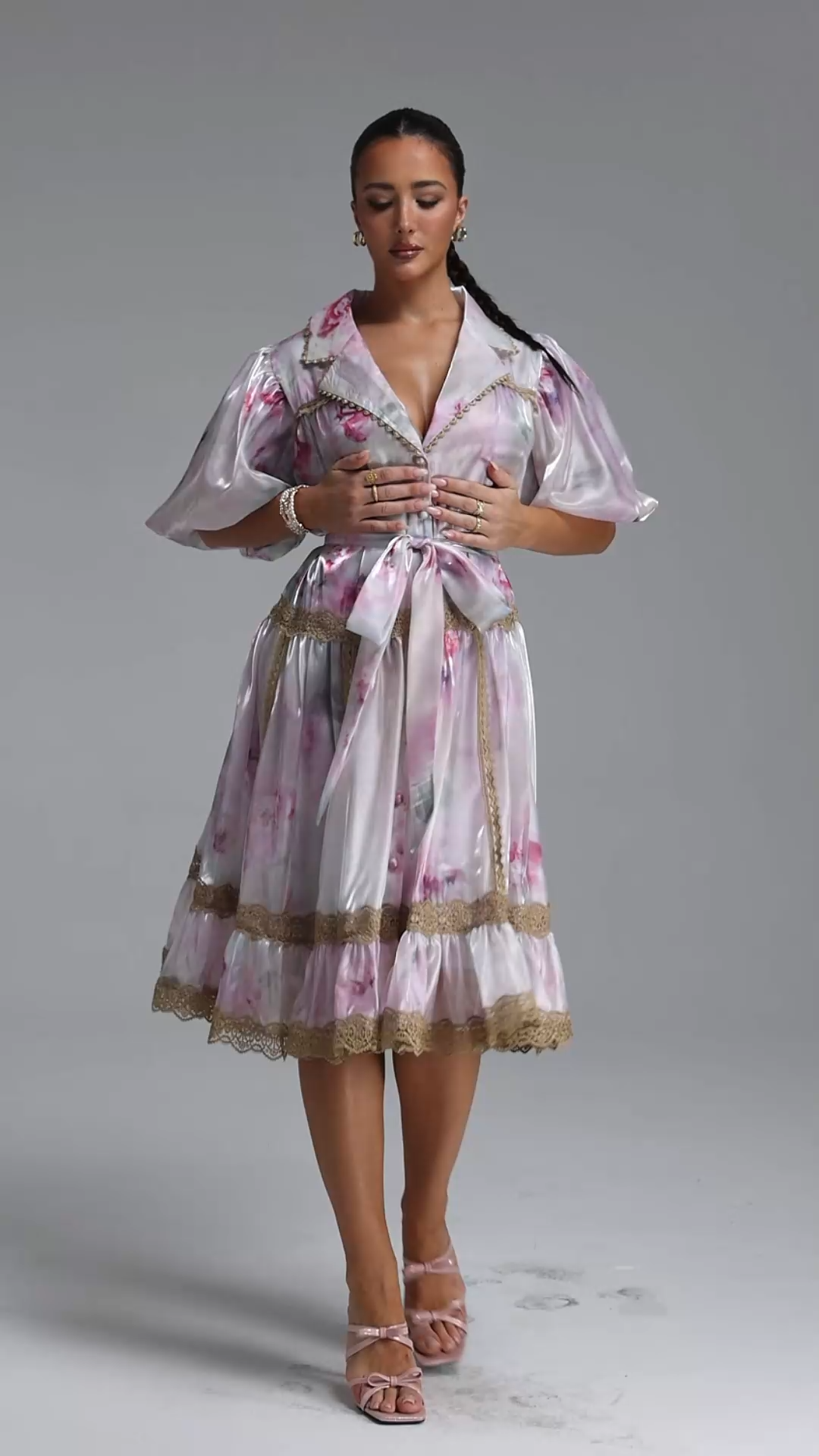 Neal Resort Flowy Puff Sleeve Print Woven Mini Dress