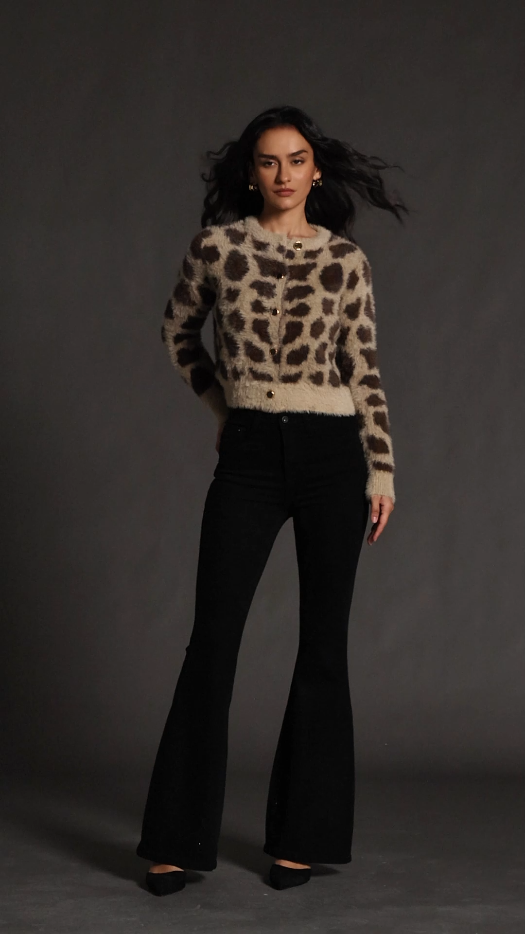 Uara High Waist Slim Bell Bottoms Jeans