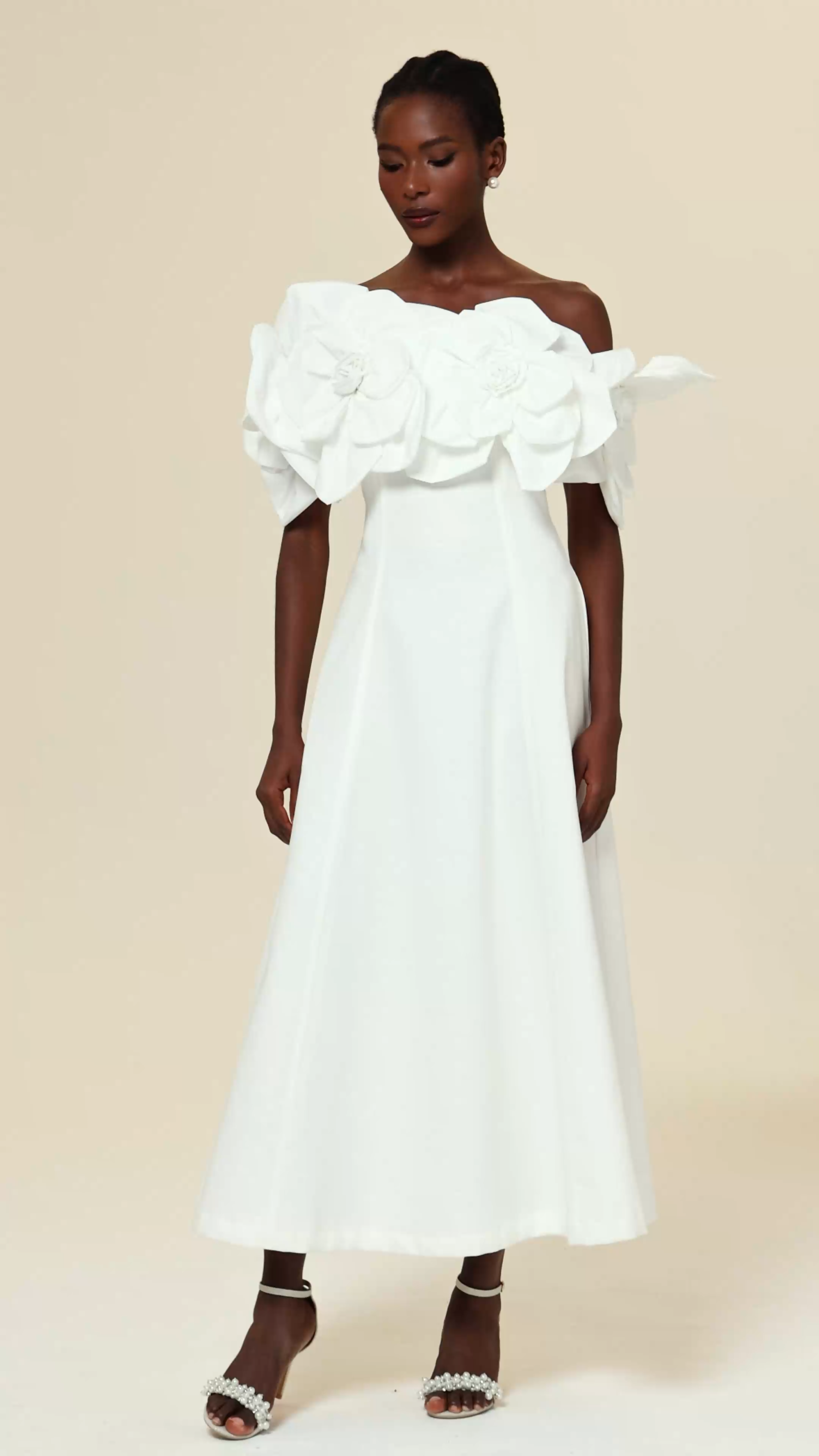 Elliott Off-the-Shoulder Flowers Maxi Dress