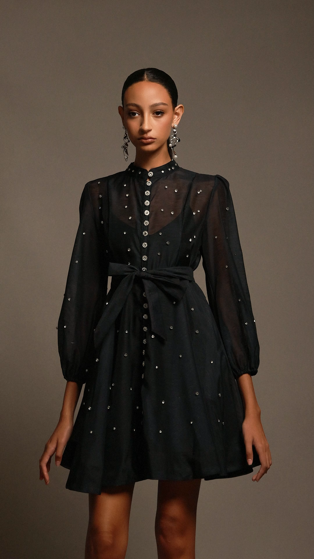 Kyli Long Sleeves Diamond Mini Dress