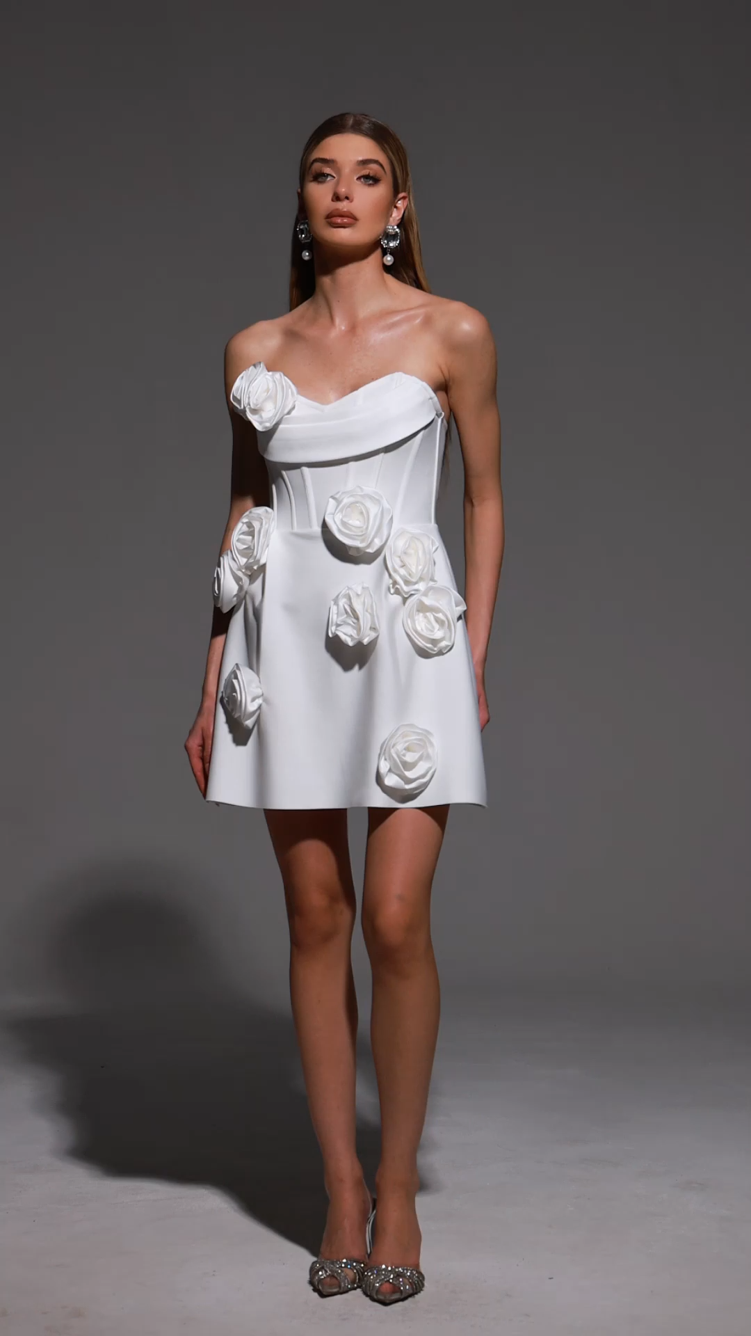 Jolie Sleeveless Flowers Bandage Mini Dress