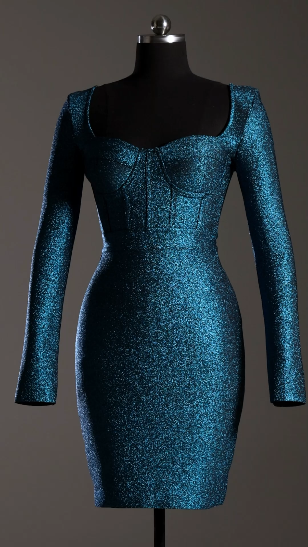 Gani Classic Contour Long Sleeve Bandage Maxi Dress