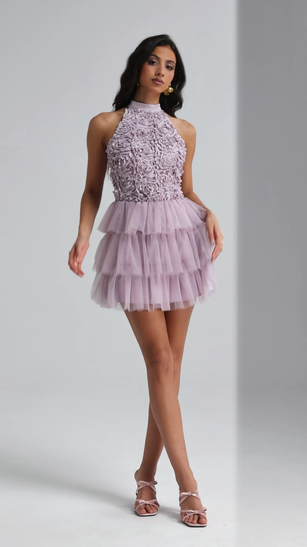 Zaria Resort Flowy Sleeveless Tulle Mini Dress
