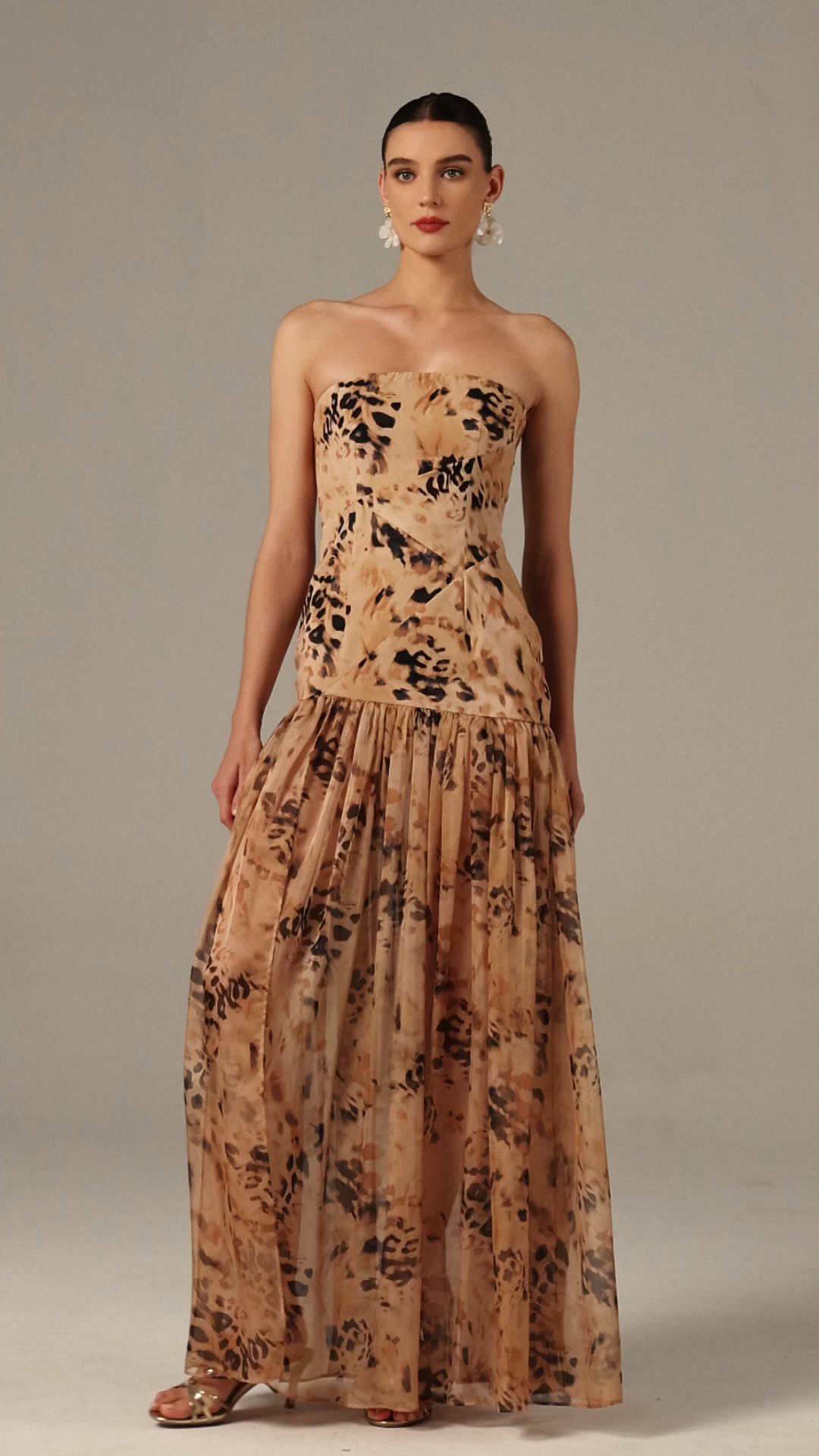 Gemma Sleeveless Printed High Slit Maxi Dress