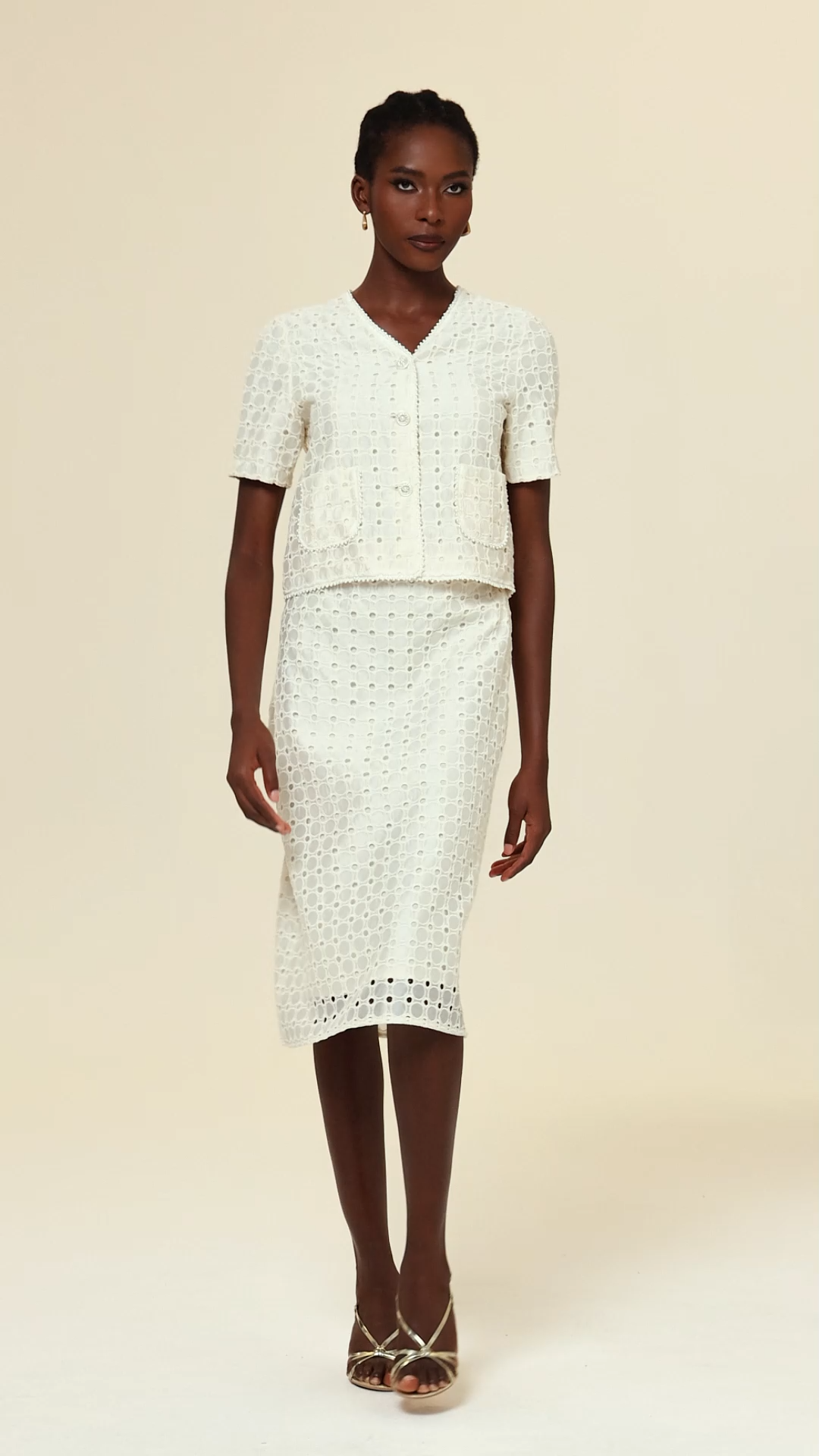 Toto V-Neck Short Sleeves Top And Skirt Two-Piece Set