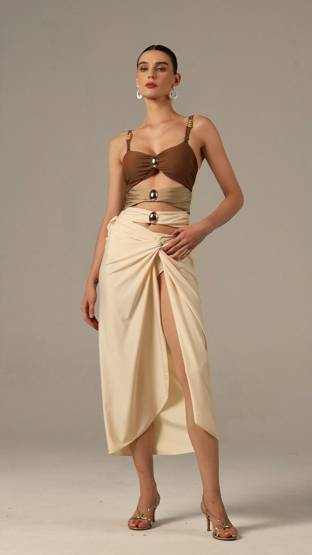 Jussi Sleeveless Hollow out Two-Piece Set