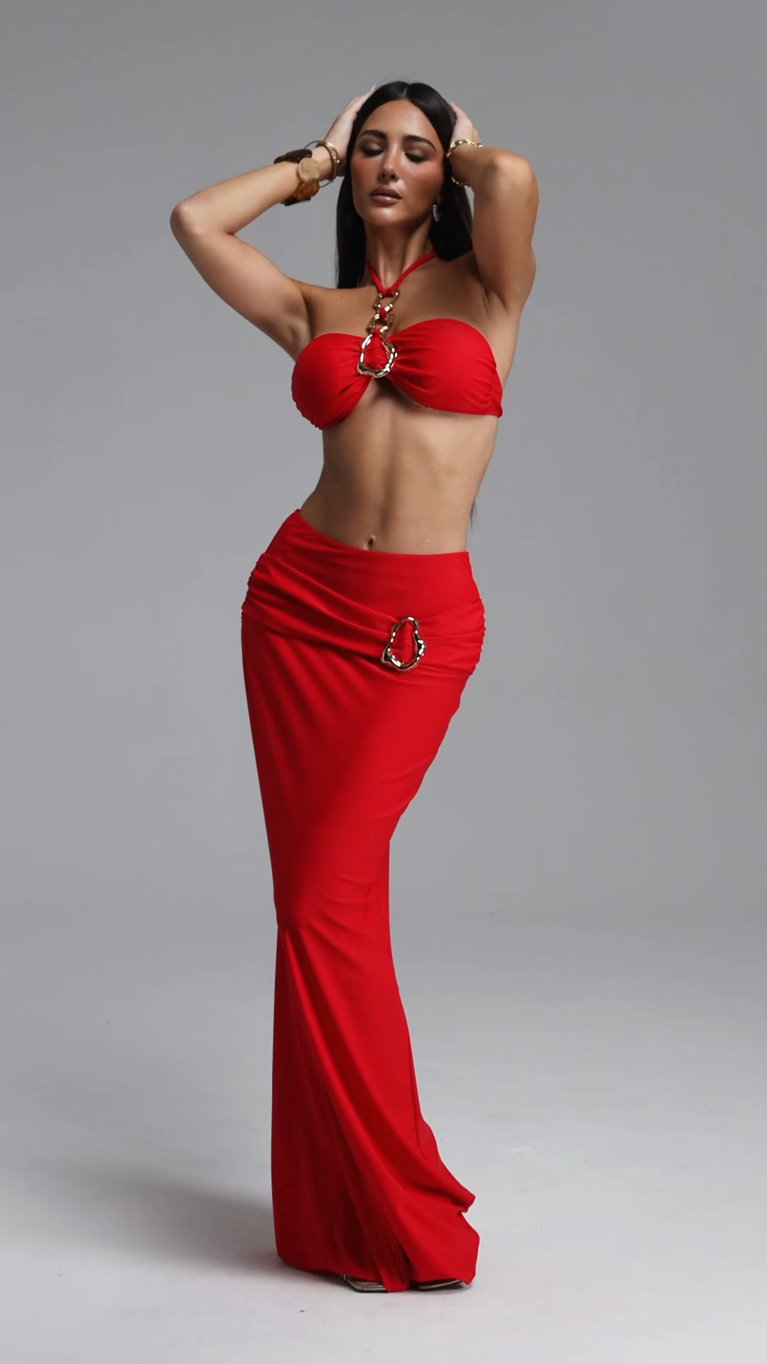Mistrsa Sexy Contour Sleeveless Swimsuit Three Piece Set
