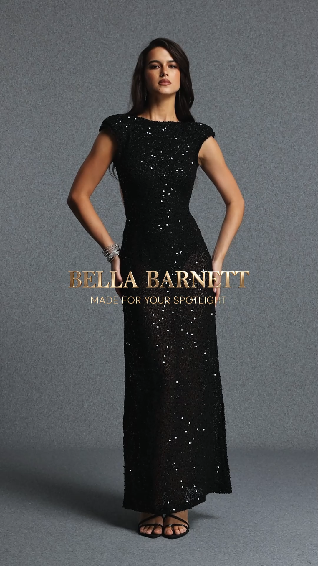Kiera Gorgeous Contour Sleeveless Sequin Woven Maxi Dress
