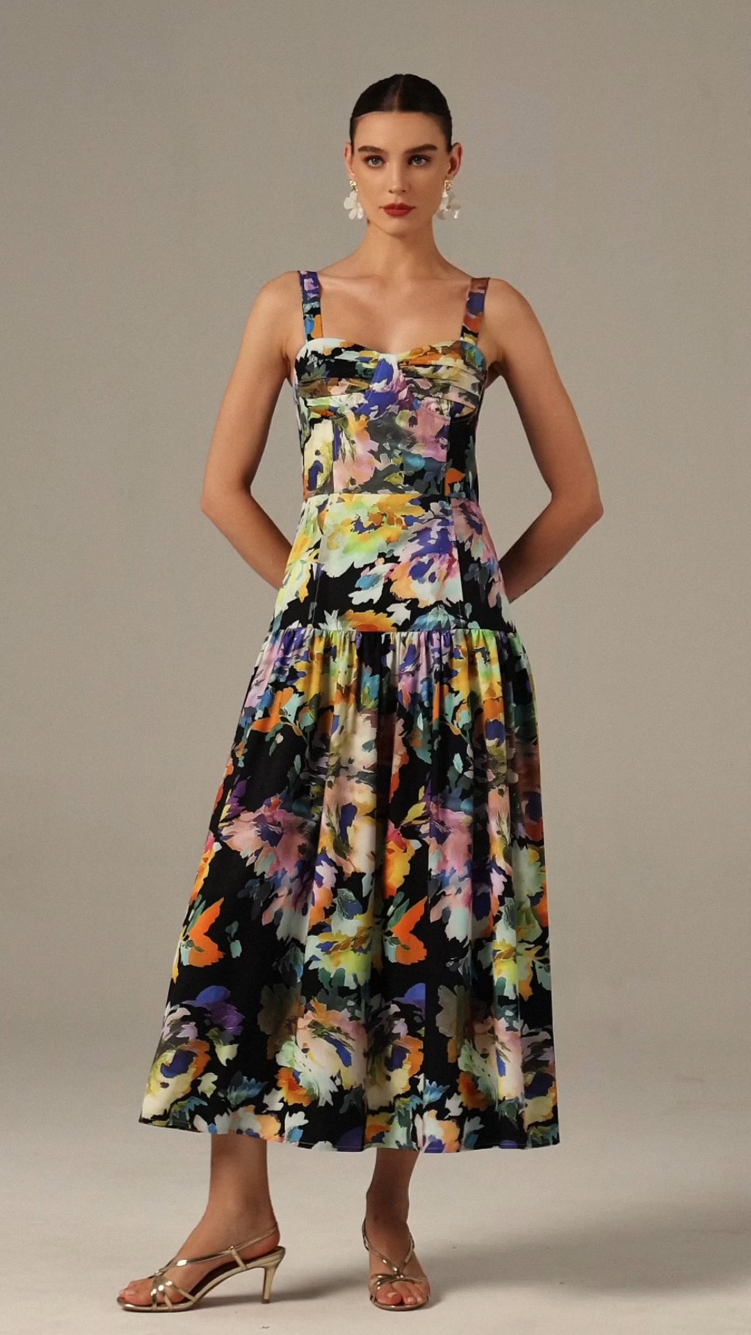 Denny Halter Floral Printed Maxi Dress