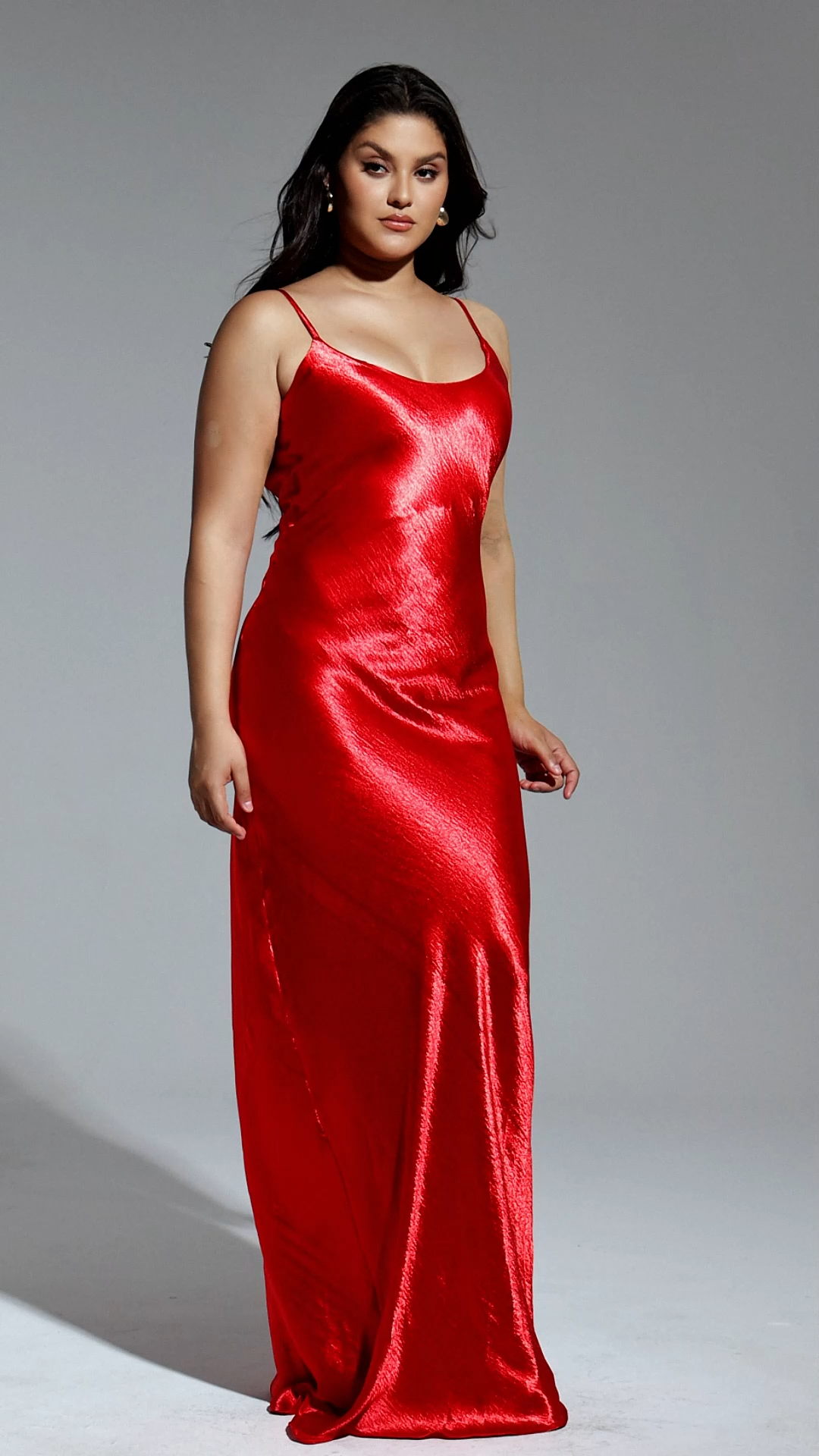 Emily Metallic Wine Maxi Dress