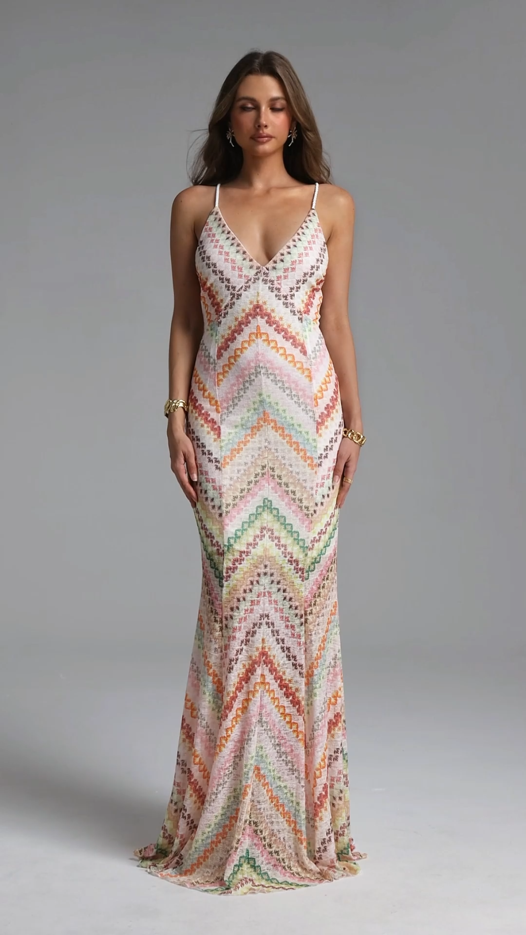 Salama Resort Contour V Neck Sleeveless Print Woven Maxi Dress