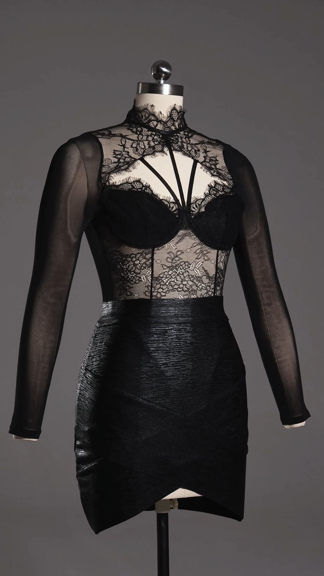 Hatsie Lace Long Sleeve Jumpsuit