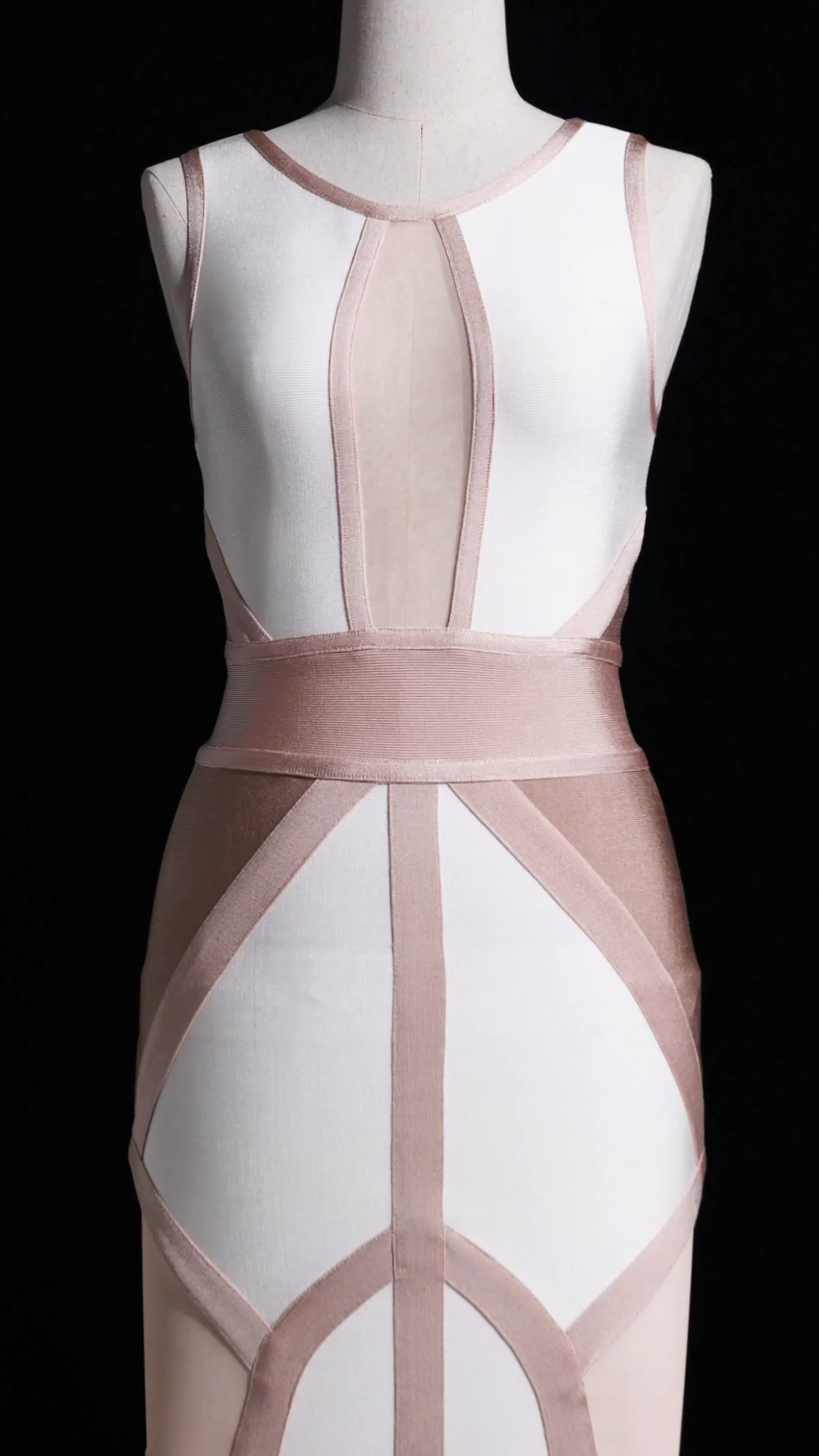 Locia Sleeveless Color Matching Bandage Midi Dress