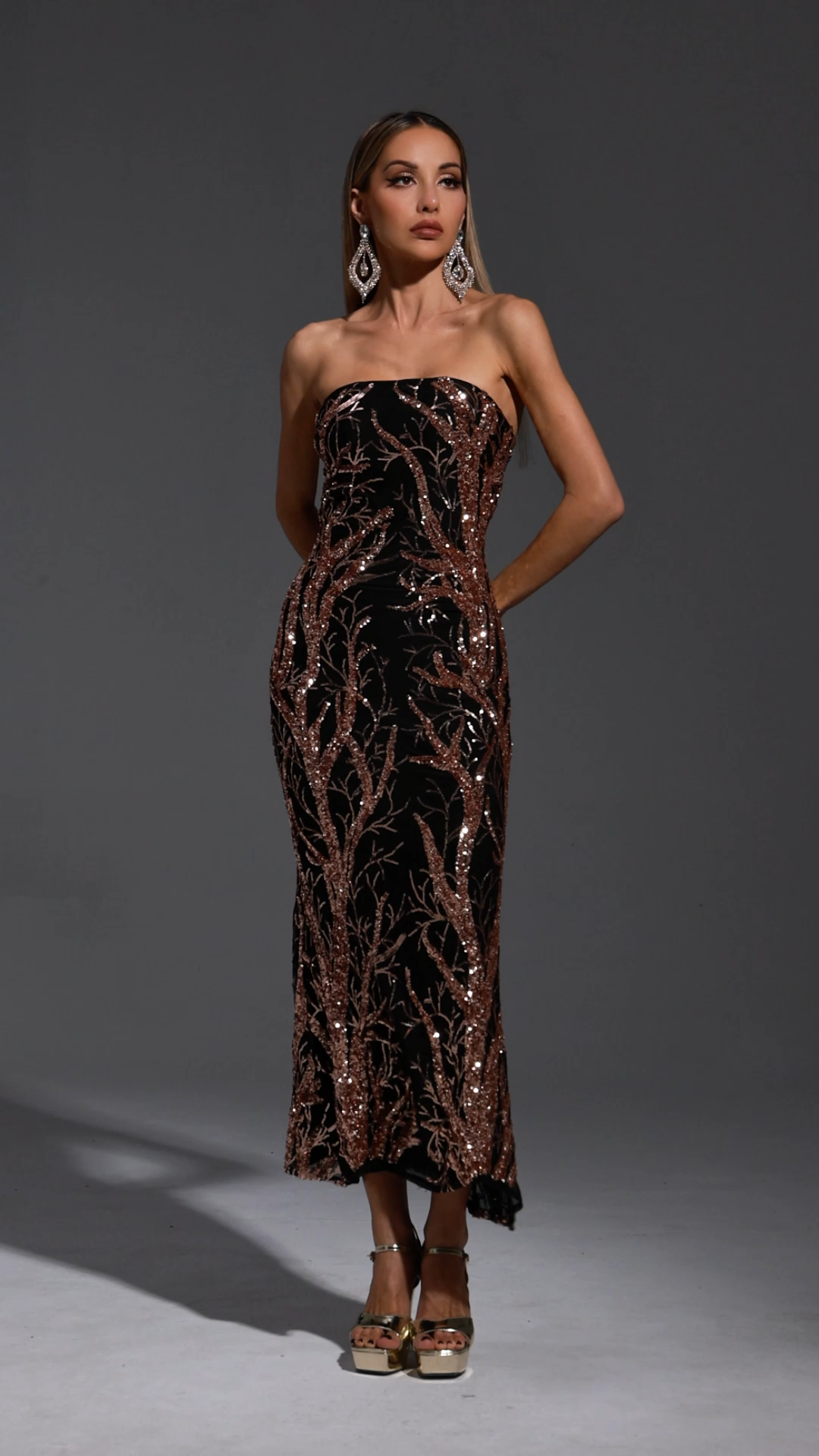 Kale Sleeveless Sequin Maxi Dress