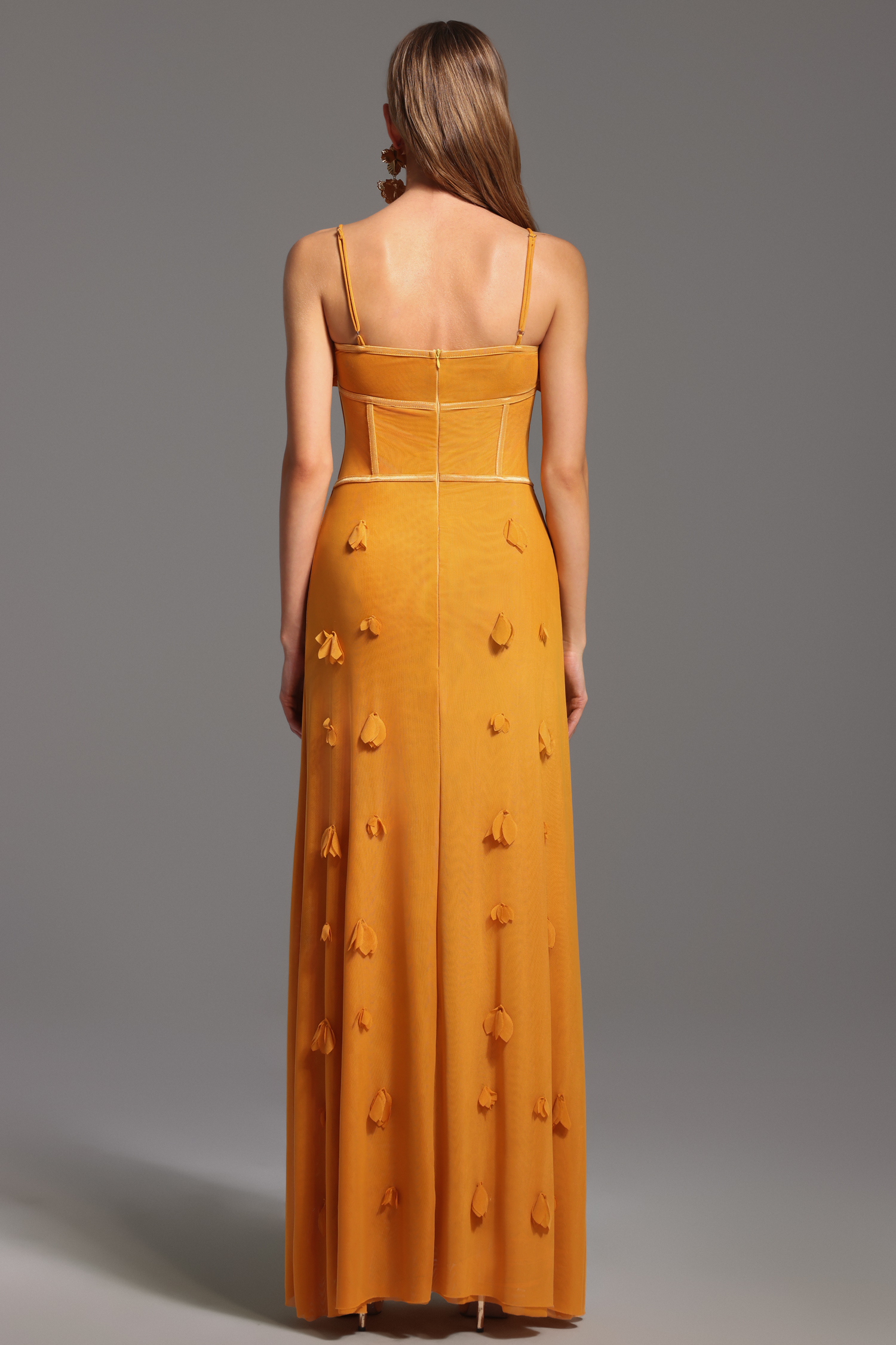 Zuly Sleeveless Lacing Flowers Maxi Dress