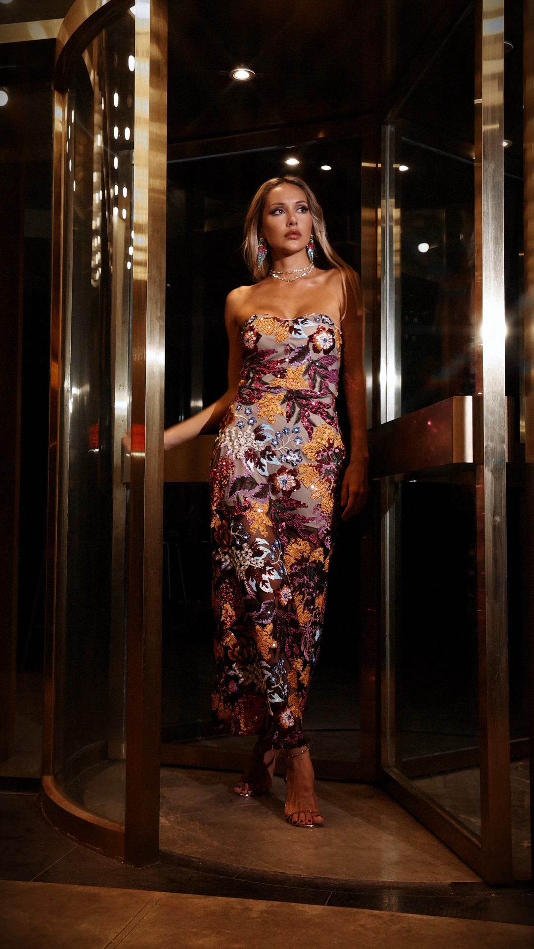 Satu Floral Glitter Maxi Dress